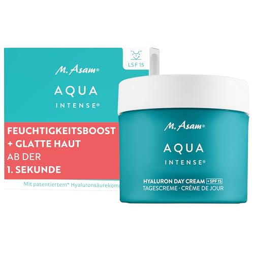 M. Asam AQUA INTENSE Hyaluron Day Cream SPF 15 (50 ml) – Parfümfreie Feuchtigkeitscreme, 120h Feuchtigkeitskomplex, Gesichtscreme mit Anti-Falten-Effekt, Tagescreme mit Hyaluron, Gesichtscreme