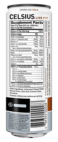 Celsius Sparkling Cola 12 Pack - Image 4