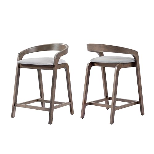 Merax Butaco Rubberwood 25.25 pulg con Reposapiés Set de 2 Diseño Moderno miniatura 5