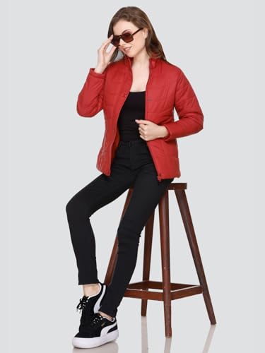 Image of RARE TIMES Women's Stylish Solid Full Sleeves Jacket | Winter Wear Quilted Jacket for Travelling | Regulaer Fit Puffer Jacket For Women