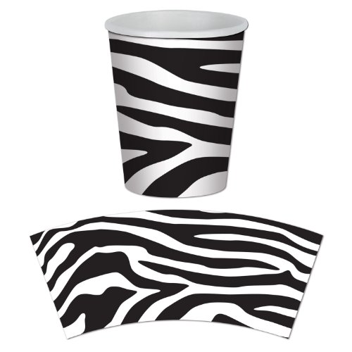 Zebra Print Beverage Cups Party Accessory (8 count)