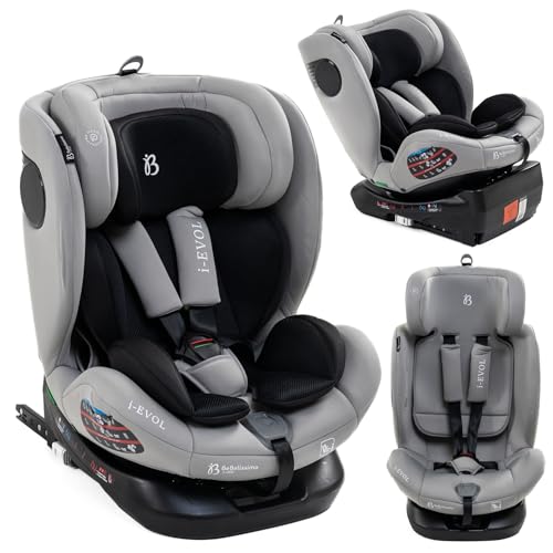 BBL - Seggiolino auto Isofix - girevole 360° - 40-150 cm - 0-36kg i- size Evol grigio chiaro