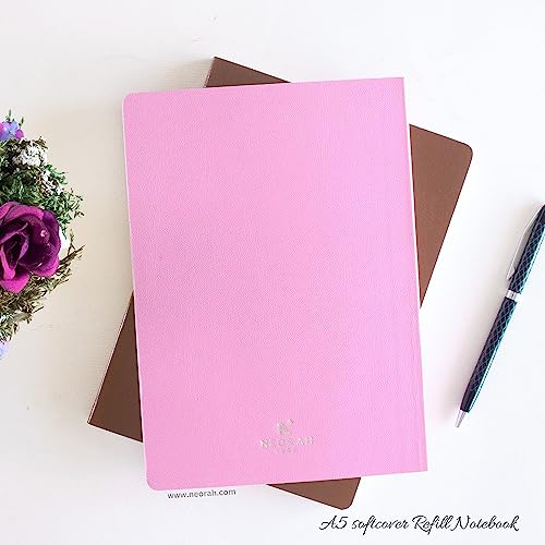 Image of NEORAH - A5 Checked Notebook (Square Ruling) SOFT COVER | Organiser REFILL | 110 GSM | 160 pages (Size 21 cm x 14.8 cm) Planner Journaling Writing Note Taking Diary, Travellers Journal- Lavender