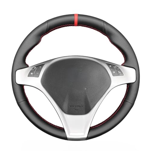 MEWANT Handstitch DIY Black Faux Leather Steering Wheel Cover For Alfa Romeo Giulietta 2010-2014/MiTo 2008-2015, AMZ3-CAR20660902-DE