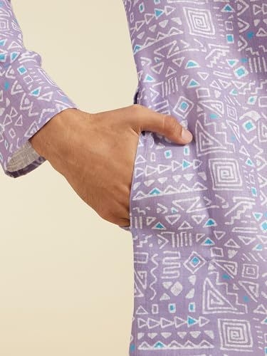 Image of DIWAS BY MANYAVAR Men's Cotton Blend Printed Kurta Set (2pcs)