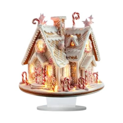 MYADDICTION Xmas Gingerbread House Statue Christmas Decoration for Winter Display Indoor