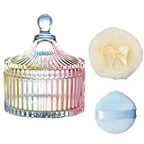 YANJIY 3 Pièces Boîtes à Poudre En Verre, Boîtes à Poudre pour Le Corps, Boîte à Ta...