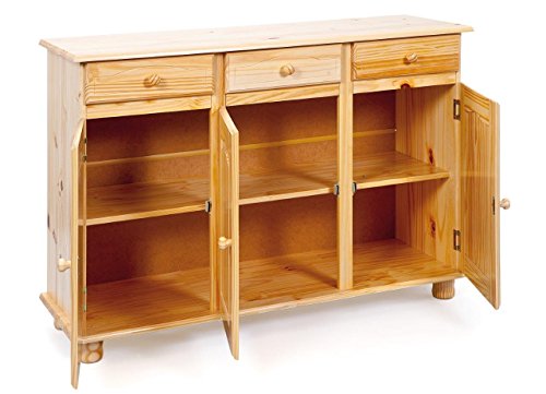 Kommode aus Holz im Landhausstil mit 3 Türen und 3 Schubladen