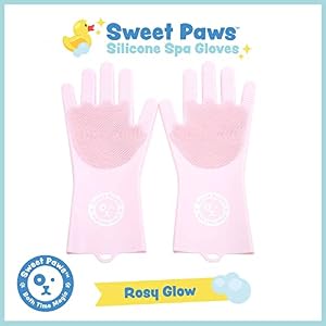 Silicone Spa Dog & Cat Bathing & Grooming Gloves, 2 Count, Reversible, Nontoxic, & Easy to Clean, Thousands of Massaging Micro-bristles to Pamper your Pet - Rosy Glow Silicone Spa Dog & Cat Bathing & Grooming Gloves, 2 Count, Reversible, Nontoxic, & Easy to Clean, Thousands of Massaging Micro-bristles to Pamper your Pet – Rosy Glow