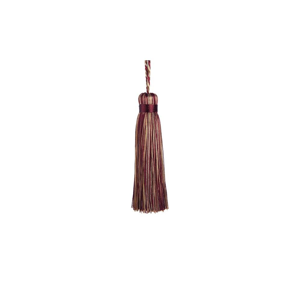 Jones Florentine Key Tassels (Wine/Gold) - Decorative Hanging Ornament - Fabric - Housewarming