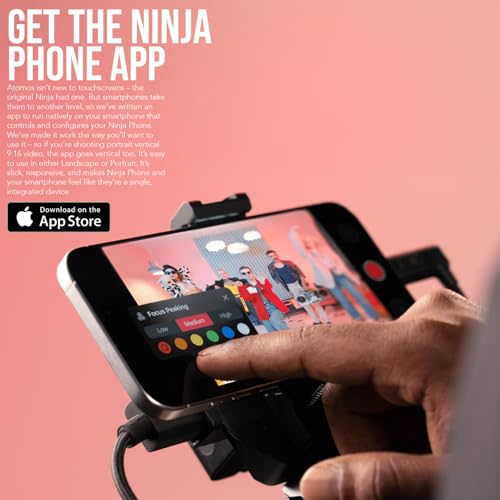 Image of Atomos Ninja Phone (Black, 3 Items) | Bundle: Ninja Phone Plus Atomx 5 /7 Monitor Mount and Sunhood. HDMI Input, USB-C Output, Prores, USB-C 5v /3a