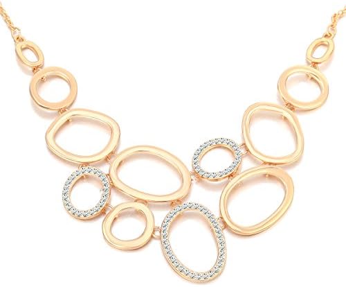 Collana donna, catena di anelli Collana pendente per ragazze Collana lunga catena di dichiarazione con collana di cristallo strass brillante Collana donna, catena di anelli Collana pendente per ragazze Collana lunga catena di dichiarazione con collana di cristallo strass brillante