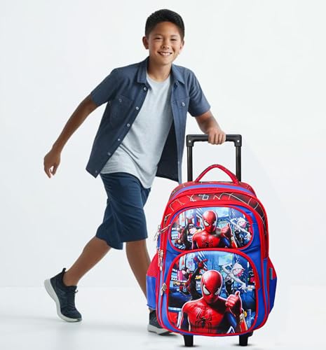 Image of ADSON 3D Embossed School Trolley Bag Large School Bag for Boy Girl, Kids School Bag, Travel Backpack for Girl Boy, Ideal for Children Trolley 16 Inch Water Resistant