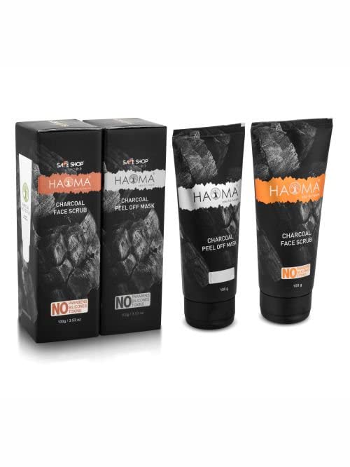 Haoma Ayurvedic Charcoal Scrub And Face Pack Combo 100 g each