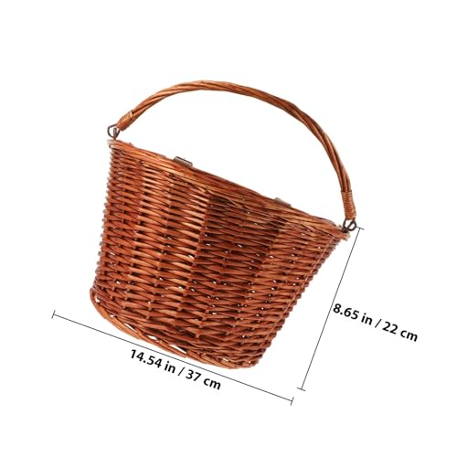 Panier de vélo en osier marron robuste à grande capacité - 2