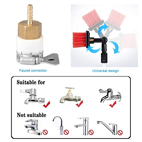 Kit de limpieza de postes alimentados por agua de 5 m con cabezal de cepillo de 30 cm, perfecto para limpieza de paneles solares y fotovoltaicos, limpieza profesional de ventanas para uso doméstico