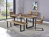 Best Master Furniture BA224BR6 Dining Set, Brown