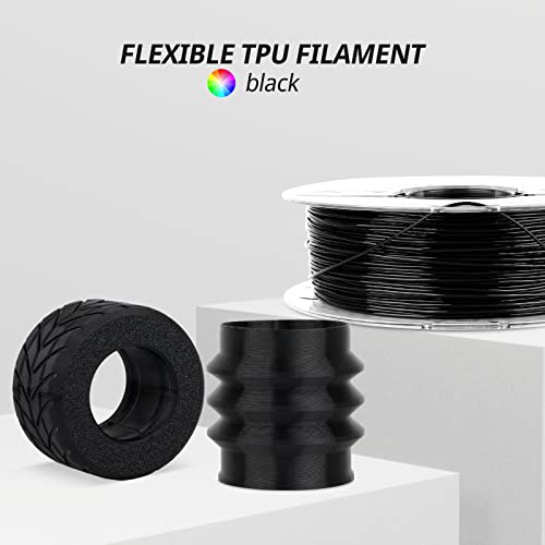 Image of AMOLEN 95A TPU 3D Printer Filament 1.75mm, High Hardness & Resilience TPU Basic Black Filament, 1KG Flexible 3D Filament, Dimensional Accuracy + /- 0.02mm, Suitable for Most FDM 3D Printers