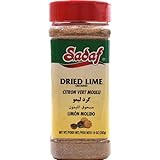 Sadaf Ground Dried Lime - Dried Lime Powder for Cooking and Food Seasoning - Limoo Omani - Middle Eastern Cuisine - Kosher -10 Oz Bottle With Shaker Top