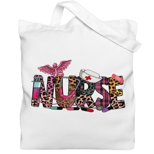 Gezred Nurse Accessories Tote Bag, Canvas Tote Bag for Women, Appreciation Gift for Nurse, 13.8X13.8 inch