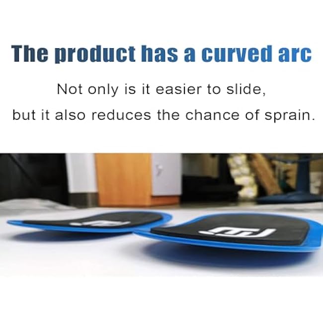 Blue Gliding Discs Core Sliders(Curved Arc) Smooth Use On Carpet Floor Exercise Sliders Equipment.Compact Core Gliders for Home Gym - Fitness Equipment & Full-Body Workout Accessories