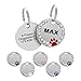Paw Pet Id Rhinestones Custom Engraved Tag, Stainless Steel Identification Charm for Collars & Harnesess, Cute Tag for Kitties, Dogs, Puppies