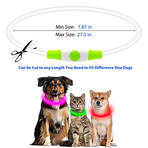 Higuard Led Dog Collar Usb Rechargeable Glowing Pet Collars Lighted Up Safety Necklace Glow In The Dark For You & Your Dogs (Green) #TOP3