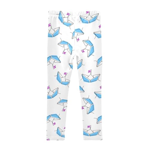 ZZKKO Girls Leggings Origami Boat Toddler Girls Clothes Leggings for Girls Toddler Girls Leggings 3-4T2