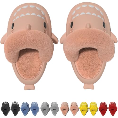 Jfxgjuv Sharklas Polares, Sharklas De Invierno, Cute Shark Fuzzy Anti Slip Slippers, Winter and Summer Removable Shark Slippers