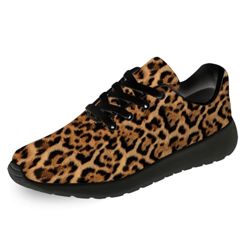 Mens Womens Leopard Print Running Shoes Tennis Walking Athletic Sneakers