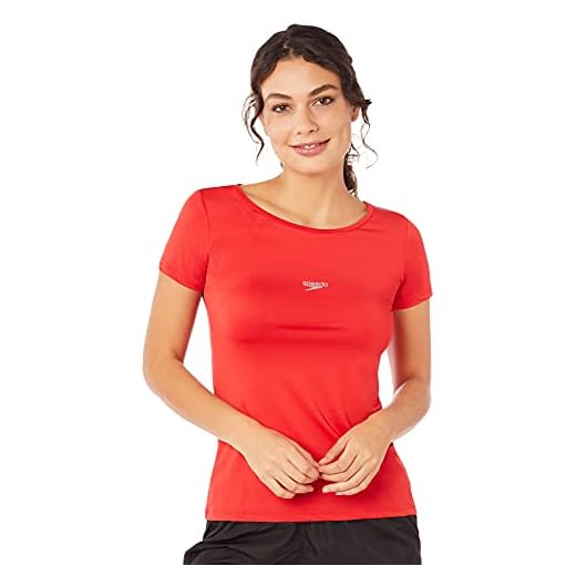 Speedo Basic Stretch Camiseta de Manga Curta, Feminino