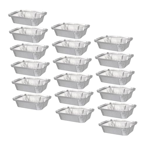 BIUDECO 20 Piezas Bandejas Desechables de Aluminio Resistentes al Calor para Hornear Asar y Barbacoa Bandejas Cuadradas Ligeras para Eventos y Reuniones Fácil Limpieza y Transporte