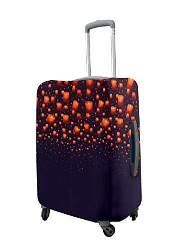 Image of Cortina Eco-Friendly Abstract Print Luggage Protective Cover | Large | Fits 26-30 Inch Luggage | Polyester-Spandex | 72cm (28 inch) | Travel Suitcase Protectors | Anti Scratch | Pack of 1 | Blue 10