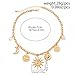 PLOUTOS Gold Celestial Pendant Necklace for Women Layered Chunky Chain Sun Moon Star Charms Statement Boho Fashion Jewelry Gift For Women Party Date (Gold)