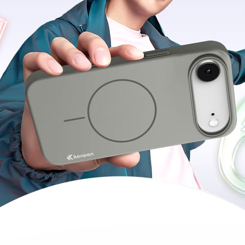 Image of KARWAN Ultra Slim MagEaze Magnetic Matte Finish Back Case Cover Compatible with iPhone 17 Air N52 Magnetic Ring, Wireless Charging Compatible, Scratch Resistant, Hard PC, Grey