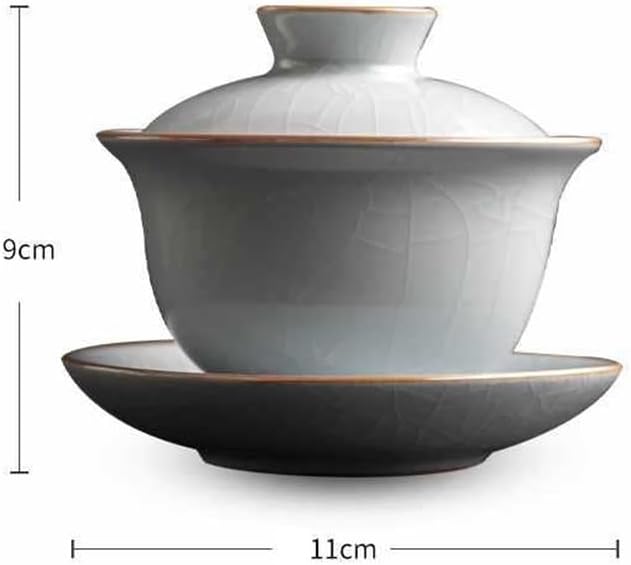 Ceramic Teacup Handmade Azure Glaze Tea Bowl Chinese Set