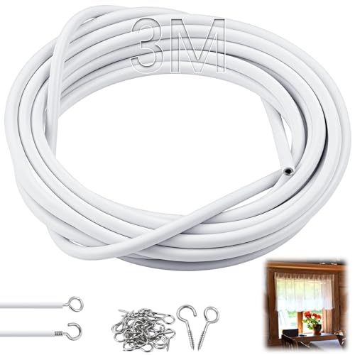 SWTYExt Gardinenseil 3 m Gardinendraht Vorhang Seil Vorhangdraht...