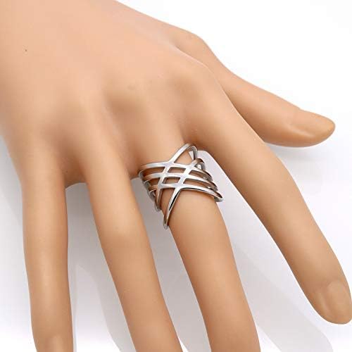 Jude Jewelers Stainless Steel Waved Braided Plain Wrap Promise Statement Party Ring - Image 2