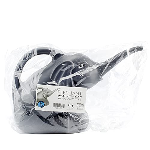 Cornucopia Elephant Watering Can W/Real Eyes, 2 Quart, Grey With Googly Eyes, Fully Functional Novelty Watering Can #TOP5