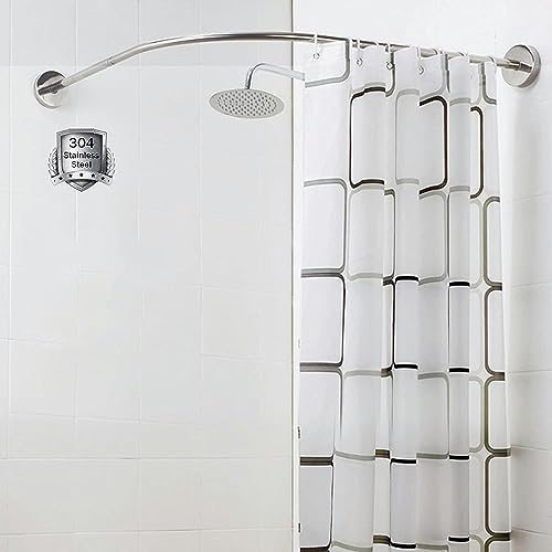Generico Asta Curva per Tenda da Doccia, Binario Curvo per Tenda da Bagno, Senza Foratura, Binario per Tenda da Parete antiruggine per Bagno e Vasca, Perfetto per la casa e Negozi di Abbigliamento, (