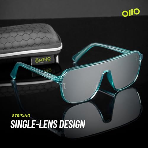 Image of Eyewearlabs OKNO | Polarized Over-Sized Unilens Rectangular Branded Stylish Sunglasses For Men & Women | 100% UV Protection Shades | Cricket Sports Cycling Driving | RYFT