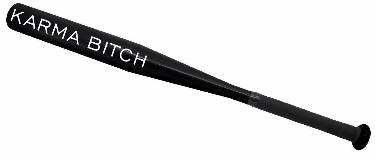 Baseballschläger lustige Sprüche Karma Bitch 65 cm lang schwarz Girls Power