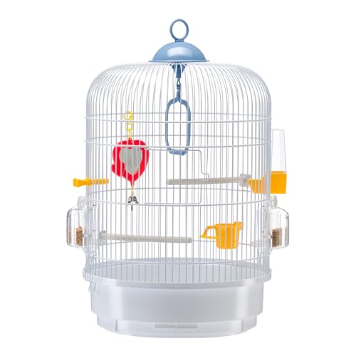 Ferplast Bird Cage REGINA Cage for Birds, Canaries, Budgies, Finches, Metal, Accessories Included Rotating Feeders Perches, 32.5 x 32.5 x h 49 cm.