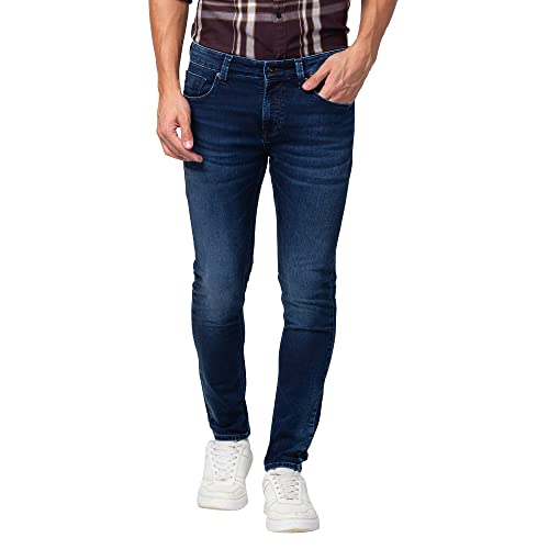 Image of Spykar Men's Super Skinny Fit Low-Rise Jeans (Ankle Length)