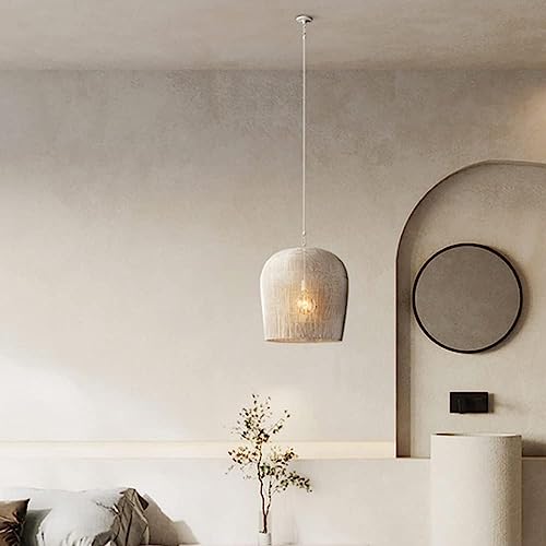 Suspension rotin tressé main luminaire rustique d'exception - 5