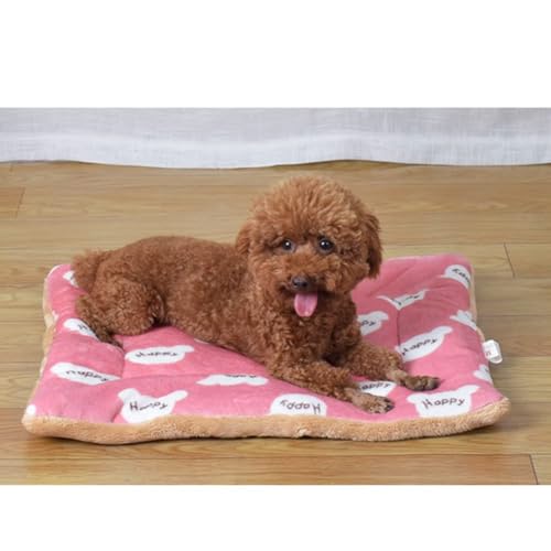 GOBIWM Materasso per letto per cani, multiuso, lavabile in lavatrice, coperta, tappetino per cani di taglia piccola, media e grande e gabbie per gatti (rosa, S (30 x 50 cm)