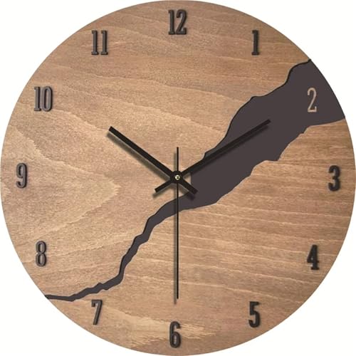 Horloge en bois silencieuse pour salon et salle à manger au design simple et épuré - 2
