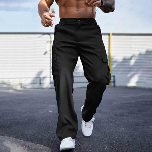 Men's Cargo Pants with Pockets Casual Athletic Jogger Hiking Sweatpants Workout Outdoor Trousers Relaxed Fit Pants4