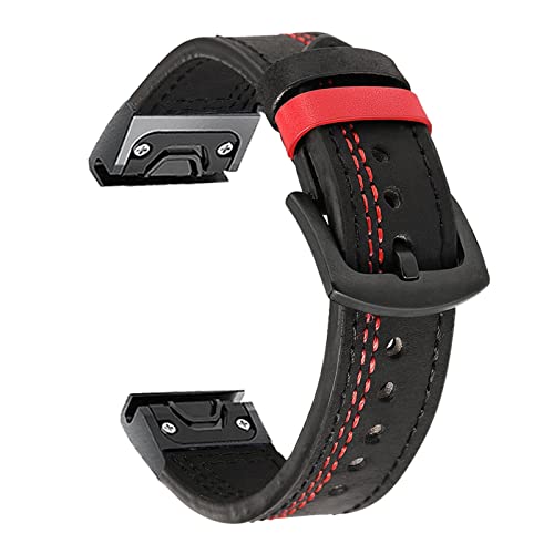 Bracelet en cuir pour Garmin Fenix 6 Pro et 5X, élégance en agate véritable