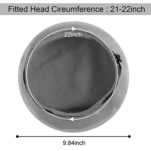 Beret Hat Of French Vintage Style, Beret Hats For Women, Elegant Soft Stretch Wool Cap, Lightweight Classic Boinas Winter Beanie (Silver) #TOP4